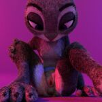  2022 3_toes 3d_(artwork) 4_fingers anthro anus barely_visible_anus chocohoneybunny claws clitoris countershade_face countershade_torso countershading digital_media_(artwork) disney feet female finger_claws fingers fur genitals grey_body grey_fur hi_res judy_hopps lagomorph leporid looking_down mammal pink_light purple_background purple_eyes pussy rabbit shadow simple_background sitting solo toe_claws toes watermark white_body white_fur zootopia 