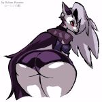  animated anthro big_butt bouncing butt canid canid_demon canine canis clothed clothing collar demon female feral goth hair hellhound helluva_boss hybrid long_hair long_tail looking_at_viewer loona_(helluva_boss) mammal red_eyes rohan_furries skimpy solo thick_thighs tight_clothing twerking wolf 