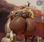  2022 3d_(artwork) antlers anus areola big_breasts big_butt blizzard_entertainment breasts butt capreoline cervid dark_body digital_media_(artwork) female feversfm fingers genitals hi_res horn huge_butt living_machine machine mammal nipples orisa_(overwatch) outside overwatch pussy reindeer reindeer_orisa_(overwatch) robot solo taur video_games 