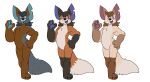  anthro battycat canid canine design_sheet evelyn_silversmile_(battycat) female fox hi_res mammal model_sheet red_fox silver_fox solo unnatural_colors 