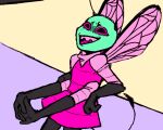  3_fingers alien alien_humanoid antennae_(anatomy) arthropod bald blush blush_lines clothed clothing colored colored_sketch dreamscreep dress fingers fully_clothed gloves green_body green_skin handwear hi_res humanoid insect_wings invader_zim irken male multi_arm multi_limb nickelodeon not_furry open_mouth open_smile pink_clothing pink_eyes pink_wings sketch smile solo sweater thin_tail topwear turtleneck wings zim 