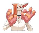  absurd_res alpha_channel anthro badroy clothed clothing domestic_cat felid feline felis female hair hair_over_eye hand_fetish hand_focus handpaw hi_res hyper hyper_hands mammal manya_(badroy) one_eye_obstructed orange_hair pacha_meme pawpads paws simple_background solo transparent_background 