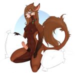  ailurid animal_genitalia animal_penis anthro breasts cervid equine_penis genitals herm hi_res intersex linzy mammal miphassl nude penis red_panda slim solo 