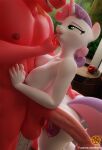  3d_(artwork) animal_genitalia animal_penis anthro anthrofied big_butt big_macintosh_(mlp) breasts butt digital_media_(artwork) equid equine equine_penis female friendship_is_magic genitals hasbro hi_res male male/female mammal my_little_pony nude penis sfrogue sweetie_belle_(mlp) 