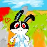  animal_crossing dotty_(animal_crossing) invalid_tag lagomorph leporid mammal nintendo rabbit red_eyes smile solo video_games 