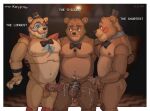  2022 after_orgasm animatronic anthro anthro_on_anthro balls belly big_muscles big_penis blurred_background blush bodily_fluids border bow_tie bukkake claws clothing comparing comparing_penis cum cum_drip cum_on_belly cum_on_body cum_on_hand cum_on_leg cum_on_penis dripping ear_piercing ear_ring english_text erection eyebrows facial_markings five_nights_at_freddy&#039;s five_nights_at_freddy&#039;s:_security_breach five_nights_at_freddy&#039;s_2 freddy_(fnaf) fur genital_fluids genitals glamrock_freddy_(fnaf) group group_sex hand_on_back hat head_markings headgear headwear hi_res humanoid_genitalia humanoid_penis inside machine male male/male mammal markings mrkeypoo musclegut muscular muscular_anthro muscular_male narrowed_eyes navel nipples nude open_mouth open_smile pecs penis penis_size_difference piercing ring_piercing robot scottgames selfcest sex shoulder_pads signature smile square_crossover standing teeth text thick_penis threesome tongue top_hat toy_freddy_(fnaf) trio tuft ursid vein veiny_penis video_games white_border 