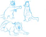  2021 all_fours angry anthro biped brok_the_investigator cricetid hi_res mammal model_sheet multiple_poses muskrat pose rodent sketch slightly_chubby sobieniak solo surprise tramp_(brok_the_investigator) 