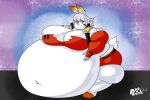  2022 anthro belly big_belly big_breasts blush breasts clothed clothing digital_media_(artwork) ember_the_scorbunny female fur generation_8_pokemon hair madnevil mammal morbidly_obese morbidly_obese_anthro morbidly_obese_female nintendo obese obese_anthro obese_female overweight overweight_anthro overweight_female pokemon pokemon_(species) scorbunny scut_tail short_tail solo thick_thighs torn_clothing video_games white_body white_fur 
