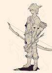  1boy arrow_(projectile) belt boots bow_(weapon) butz_klauser final_fantasy final_fantasy_v gloves monochrome protected_link ranger_(final_fantasy) saito_piyoko square_enix weapon 