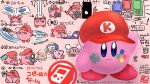  blue_eyes bronto_burt controller copy_ability dropping game_boy game_console game_controller gamecube handheld_game_console hat highres kirby_(series) nintendo nintendo_3ds nintendo_dsi nintendo_switch no_humans pink_background poppy_bros_jr simple_background sitting sketch spinning suyabi_(subikabi1426zoy) wii_remote 