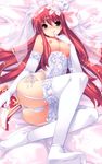  :q breasts elbow_gloves garter_straps gloves highres large_breasts long_hair nipples orange_hair prim_rina_oaklane primary_~magical_trouble_scramble~ purple_eyes solo thighhighs tongue tongue_out tsurugi_hagane white_legwear 