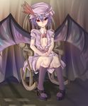  blue_hair daito red_eyes remilia_scarlet solo touhou wings 