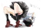  black_hair camera geta hat legs nyararuto panties shameimaru_aya short_hair solo tengu-geta tokin_hat touhou underwear upskirt 