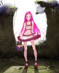  anemone_(eureka_seven) blue_eyes blush collar doll eureka_seven eureka_seven_(series) hair_ornament hairclip kurokurokuro legs long_hair long_legs pink_hair see-through shoes solo 