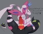  absurd_res bdsm bondage bound dominant dominant_female druggetcat eeveelution female generation_2_pokemon generation_6_pokemon genitals hi_res male male/female nintendo penis pokemon pokemon_(species) submissive submissive_male sylveon umbreon video_games 