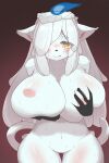  absurd_res anthro areola big_breasts blush bodily_fluids breast_grab breasts candle featureless_crotch female fire generation_5_pokemon hair hand_on_breast hi_res litwick nigiruri nintendo nipples nude pokemon pokemon_(species) solo video_games yellow_eyes 