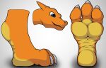  3_toes cel_shading charizard claws dialogue dragon evil_grin feet foot_fetish foot_focus generation_1_pokemon grin hi_res hindpaw kiwifizz macro male micro nintendo pawpads paws pokemon pokemon_(species) shaded size_difference size_play smile solo solo_focus speech_bubble squish stomping toe_claws toes video_games wrinkled_feet wrinkles 