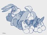  69_position anthro balls bugs_bunny butt duo feet genitals hindpaw lagomorph leporid looney_tunes male male/male mammal oral pawpads paws penis rabbit sex sitting teaselbone warner_brothers zero_pictured 