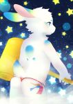  2015 anthro blue_body blue_ears blue_eyes blue_markings blue_tail butt clothed clothing cosmic_background digital_drawing_(artwork) digital_media_(artwork) fur hammer holding_object kane780302 kemono lagomorph leporid male mammal markings multicolored_body multicolored_ears pink_inner_ear rabbit rear_view red_clothing red_thong red_underwear skimpy solo starry_background thong tools two_tone_body two_tone_ears two_tone_tail underwear white_body white_ears white_fur white_tail 