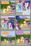  2022 absurd_res applejack_(mlp) blonde_hair blush clothing colored comic cowboy_hat dialogue english_text equid equine feathers female female/female feral fluttershy_(mlp) freckles friendship_is_magic group gutovi-kun hair hasbro hat headgear headwear hi_res horn mammal my_little_pony outside pinkie_pie_(mlp) plant princess_luna_(mlp) purple_body purple_feathers rainbow_dash_(mlp) rarity_(mlp) text tree twilight_sparkle_(mlp) winged_unicorn wings 