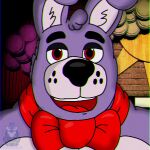  anthro black_nose bonnie_(fnaf) bow_tie five_nights_at_freddy&#039;s freddynetwgay fur hare hi_res icon lagomorph leporid male mammal purple_body purple_fur rabbit red_eyes scottgames solo video_games 