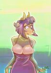  anthro bbravaa big_breasts breasts cervid cleavage clothed clothing dress ear_piercing ear_ring facial_piercing female hi_res kimmy_(bbravaa) mammal nose_piercing piercing ring_piercing septum_piercing solo 