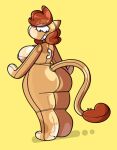  2018 animate_inanimate anthro big_breasts big_butt breasts brown_body brown_hair brown_tail butt dogfluid felid female hair handles_on_back hi_res inflatable lion living_inflatable mammal multicolored_body nipples nude open_mouth pantherine paws smile solo tail_tuft tan_body tan_tail teeth thick_thighs translucent translucent_body translucent_hair tuft wide_hips 