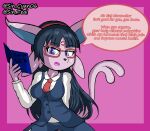  aelia_(sin_cyan06) anthro blush clothed clothing digital_media_(artwork) eeveelution espeon eyewear female fur generation_2_pokemon hair hi_res looking_at_viewer mammal nintendo pokemon pokemon_(species) simple_background sin_cyan06 sin_teal solo text video_games 