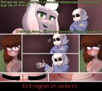  2022 5_fingers ?! absurd_res animated_skeleton anthro asriel_dreemurr big_breasts bone bovid breasts brown_hair caprine chara_(undertale) clothing comic darkynsfw dialogue ellipsis english_text female fingers fur furniture goat green_eyes hair hi_res hoodie horn human mammal on_sofa red_eyes sans_(undertale) shirt sitting sitting_on_sofa skeleton sofa text topwear undead undertale undertale_(series) video_games white_body white_fur 