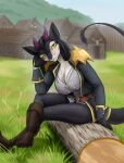  4_eyes absurd_res anthro canid canine canis character_tempore clothed clothing darkcat613 detail dragon female fur furry hi_res horn hourglass_(object) looking_at_viewer mammal multi_eye smile solo tail tempore wolf 