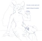  2022 anthro balls bodily_fluids card dialogue duo ear_tuft english_text eyebrows facial_markings fellatio floppy_ears freckles generation_3_pokemon generation_4_pokemon genitals greyscale hand_on_leg hand_on_stomach head_markings head_tuft hi_res hip_tuft holding_object leaning leaning_back lgbt_pride lop_ears lopunny magnetiorchid male male/male markings mask_(marking) monochrome nintendo oral penile penis penis_in_mouth pokemon pokemon_(species) saliva sex shoulder_tuft sketch text thick_eyebrows tuft tulip_de_cochrane video_games witchhazel_&quot;hazel&quot;_caraway zigzagoon 