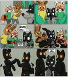  absurd_res ailurid anthro canid canine clothing comic drone dronification fluken_(maxspec) fox fur gojo_preto group hi_res kerot lagomorph latex leporid liquid_latex lock_bulge lock_symbol male mammal null_bulge rabbit red_panda rubber rubber_clothing rubber_suit transformation trio v0ya93r visor 