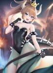  ai-generated black_dress bowsette bracelet breasts collar covered dress jewelry mario_(series) new_super_mario_bros._u_deluxe non-web_source spiked_bracelet spiked_collar spikes 