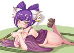  animal_humanoid asian_clothing blush breasts cat_humanoid clothed clothing daru_dayu_(show_by_rock!!) east_asian_clothing felid felid_humanoid feline feline_humanoid female footwear geta hair humanoid japanese_clothing kimono mammal mammal_humanoid partially_clothed purple_hair sanrio shinobe short_hair show_by_rock!! solo underwear 