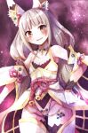 animal_ears breasts cat_ears chest_jewel cleavage detached_sleeves facial_mark grey_hair highleg highleg_leotard leotard long_hair low_twintails nia_(blade)_(xenoblade) nia_(xenoblade) small_breasts thighhighs twintails very_long_hair xenoblade_chronicles_(series) xenoblade_chronicles_2 yellow_eyes zinan 