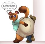  2022 ambiguous_gender animal_crossing anthro big_butt biped butt butt_smother canid canine colelucario digital_media_(artwork) duo hi_res huge_butt hyper hyper_butt mammal nintendo raccoon_dog simple_background smothering stinkface tanuki thick_thighs tom_nook_(animal_crossing) tuck_(colelucario) video_games white_background wide_hips 