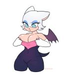  akibun animated anthro big_breasts breasts chiropteran cleavage clothed clothing curvy_figure dressing eyelashes eyeshadow female gloves handwear makeup mammal rouge_the_bat sega solo sonic_the_hedgehog_(series) tight_clothing voluptuous wide_hips 