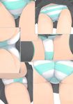  akinbo_(hyouka_fuyou) ass bad_id bad_pixiv_id close-up collage hatsune_miku highres panties skirt striped striped_panties thighhighs trefoil underwear upskirt vocaloid 