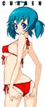  aqua_hair ass ass_grab bad_id bad_pixiv_id bikini blue_eyes breasts copyright_request covered_nipples grabbing_own_ass highres large_breasts looking_back medium_breasts oekaki short_hair solo swimsuit vrkdh 