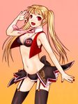  asmodeus blonde_hair bra breasts lingerie medium_breasts misumi_kouji navel panties red_eyes skirt solo stakes_of_purgatory thighhighs twintails umineko_no_naku_koro_ni underwear vest 