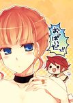  1girl :3 bare_shoulders beatrice blue_eyes chibi jewelry lowres red_hair ring suzushiro_kurumi umineko_no_naku_koro_ni ushiromiya_battler 