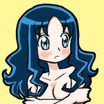  blue_eyes blue_hair blush breasts cleavage heartcatch_precure! kurumi_erika large_breasts long_hair lowres nude precure solo upper_body yoshino_(yoshizuya) 