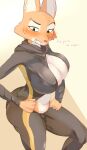  absurd_res anthro big_breasts blush breasts canid canine clothed clothing diane_foxington dreamworks facial_piercing female fox fur ginko0101 hi_res mammal orange_body orange_fur piercing solo the_bad_guys 