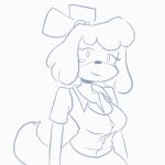  animal_crossing animated anthro bbravaa big_breasts breasts breathing canid canine canis clothing domestic_dog exposed_breasts female isabelle_(animal_crossing) mammal nintendo shih_tzu solo surprise toy_dog video_games wardrobe_malfunction 