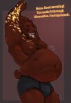  abdominal_bulge after_vore anthro belly big_belly black_nose brown_body brown_fur bulge clothing fur hi_res male mammal muscular muscular_male solo text tongue tongue_out underwear ursid vore zyyphelze 