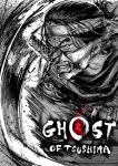 1boy clenched_teeth commentary_request copyright_name furrowed_brow gesogeso ghost_of_tsushima greyscale headband highres katana male_focus mask monochrome mouth_mask ninja_mask sakai_jin scarf short_hair solo sword teeth veins weapon 