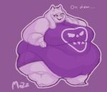  anthro big_breasts boss_monster bovid breasts caprine clothed clothing delta_rune_(emblem) english_text female floppy_ears fur horn kinkytoast mammal mature_anthro mature_female morbidly_obese morbidly_obese_anthro morbidly_obese_female obese obese_anthro obese_female overweight overweight_anthro overweight_female red_eyes solo symbol text toriel undertale undertale_(series) video_games white_body white_fur 