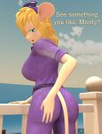  anthro big_breasts big_butt blonde_hair breasts butt chip_&#039;n_dale_rescue_rangers clothed clothing dialogue disney female gadget_hackwrench hair holding_butt mammal mouse murid murine papadragon69 rodent solo 
