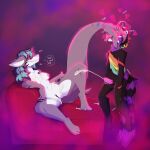  absurd_res ailurid anthro duo ejaculation female fish hi_res lionbun1 lux_flare male male/female mammal marine pheromones red_panda shark tail_mouth unusual_anatomy unusual_tail val_(valthejean) 