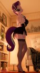  3d_(artwork) absurd_res anthro anthrofied breasts butt clothed clothing digital_media_(artwork) equid equine female friendship_is_magic hasbro hi_res horn legwear lingerie loveslove mammal my_little_pony no_underwear solo starlight_glimmer_(mlp) thigh_highs unicorn 